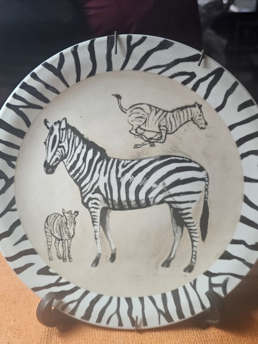 Zebra Decorative Plate - Preowned